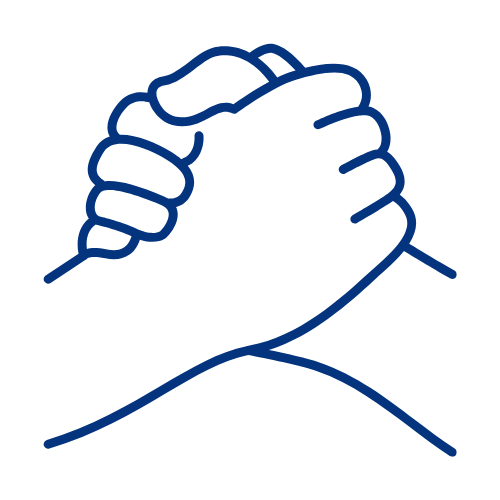 Icon of two hands together in a handshake
