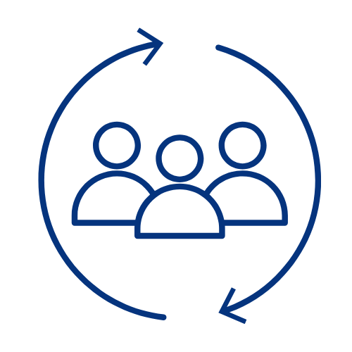 Icon of people inside a continuous circle