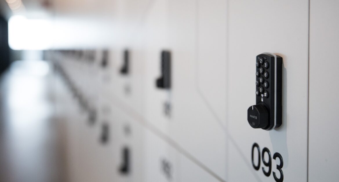 Row of storage lockers